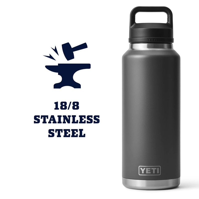 YETI Rambler 46 oz Bottle, Leakproof, Vacuum Insulated, Stainless Steel