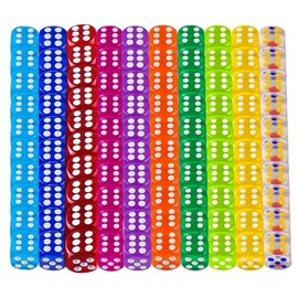 TZQFROCE Colourful Dice Set of 100 Six Sided Dice Colourful 12 mm Game Cube Games Dice Set Game Cube Colourful Dice for Dice Games Table Games