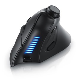 CSL - Vertikal Maus Bluetooth und Funk 2,4 GHz - Wireless kabellos Funk - vertikale Ausführung - ergonomisches Design - gegen Mausarm Tennisarm - Multimedia-Drehregler - PC Windows 11 Linux