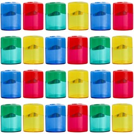 Fasmov 24 Pack Pencil Sharpener Manual Double Hole Oval Shaped Pencil Sharpener Hand Held Pencil Sharpener for Kids