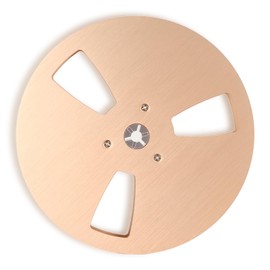 Yunir Empty Take up Reel, 1/4 7 Inch 3 Hole Tape Reel, Opening Aluminum Alloy Universal Reel Replacement Machine Part Opener Empty Plate, for Reel to Reel, for TEAC (Gold)