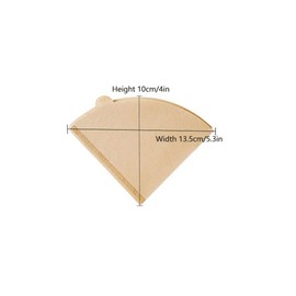 100PCS Coffee Filter Papers, Coffee Cone Paper Filters for Coffee Dripper (Brown 13.5x10cm)