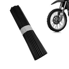 72-Pack Universal Spoke Protector Guards for Bikes, Motorcycles, Wheelchairs & Off-Road Vehicles - Durable Spoke Decorations for 8"-21" Rims (Black)