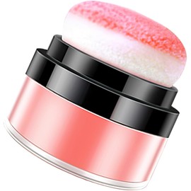 Anneome Rubor Polvo con Esponja para Mejillas Acabado Natural y Control de Brillo Coral para Maquillaje Facial Femenino
