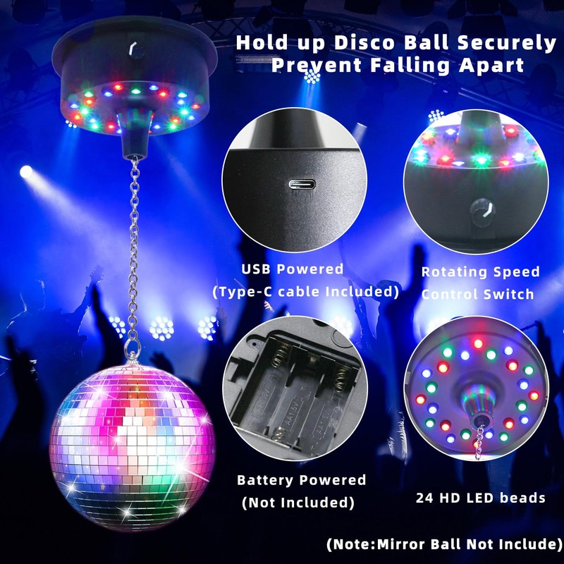 Remote Control 5 RPM-9 RPM Adjustable Mirror Ball Rotating Motor