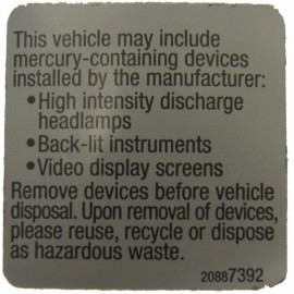 Etiquetas de publicidad de eliminación GM Mercury 2009-2010 calcomanía de bahía de motor 20887392