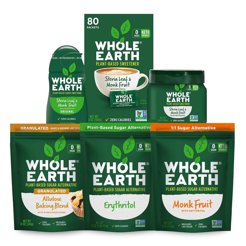 WHOLE EARTH Stevia & Monk Fruit Plant-based Sweetener, 400 Count