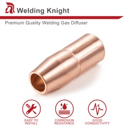 Boquilla de soldadura MIG de Welding Knight N-A5800C para Miller AccuLock S con punta de descarga de orificio grande de 5/8 pulgadas con difusor D-MA250 (2 unidades)