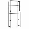 4-Tier Over Toilet Storage Rack with Basket – Freestanding Black