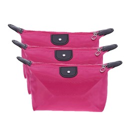 Travel Comestic Bag, Dumpling Shape Make Up Organiser, Portable Waterproof Toiletry Bag, Small Cosmetic Clutch Bag for Girls Women, Rose Red