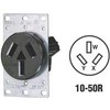 Leviton 50 Amp, 125/250V, NEMA 10-50R, 3P, 3W, Flush Mounting