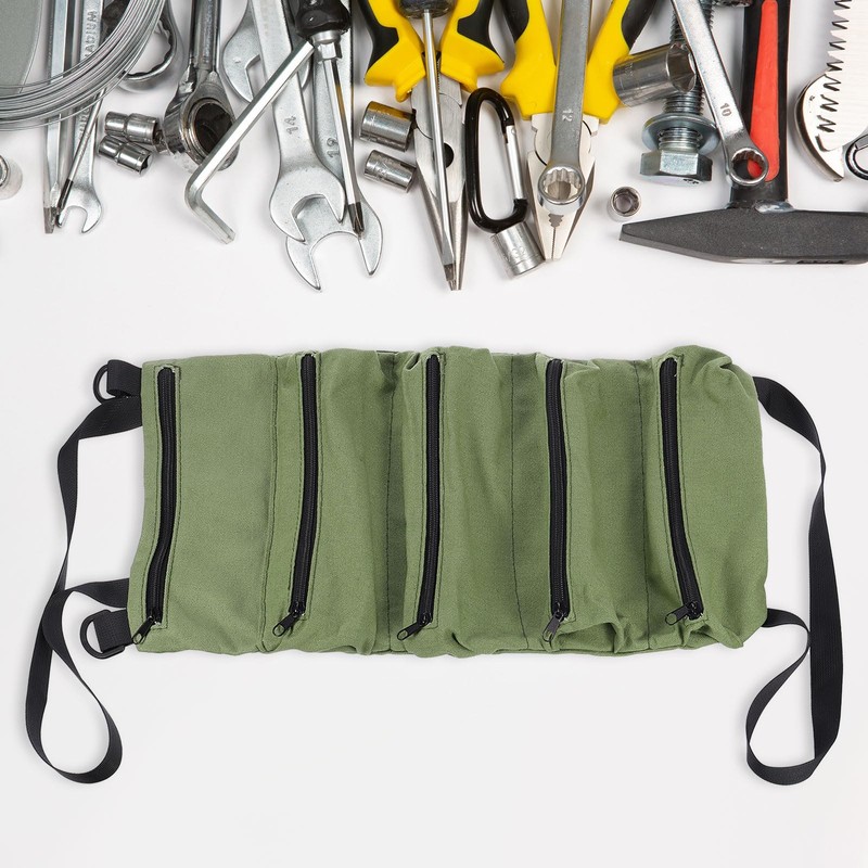 sourcing map Roll Up Tool Bag 18.5" x 11" Canvas