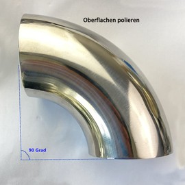 Stainless Steel Elbow 76 mm 90 Degree Pipe Elbow 76 mm Exhaust Bend SS304 90° Mandrel Bending Pipe (90 Degree, 3.0 Inches))