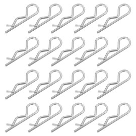 sourcing map 4 mm x 78 mm Cotter Pins Spring Fastener, Hitch Pins Retaining Pin R Clip Hairpin 304 Stainless Steel Silver Tone 20 Pcs