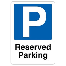 V Safety Reserved Parking - Blue Parking 210 x 297 mm (A4) - 3mm Reflective Aluminium Composite Safety Sign