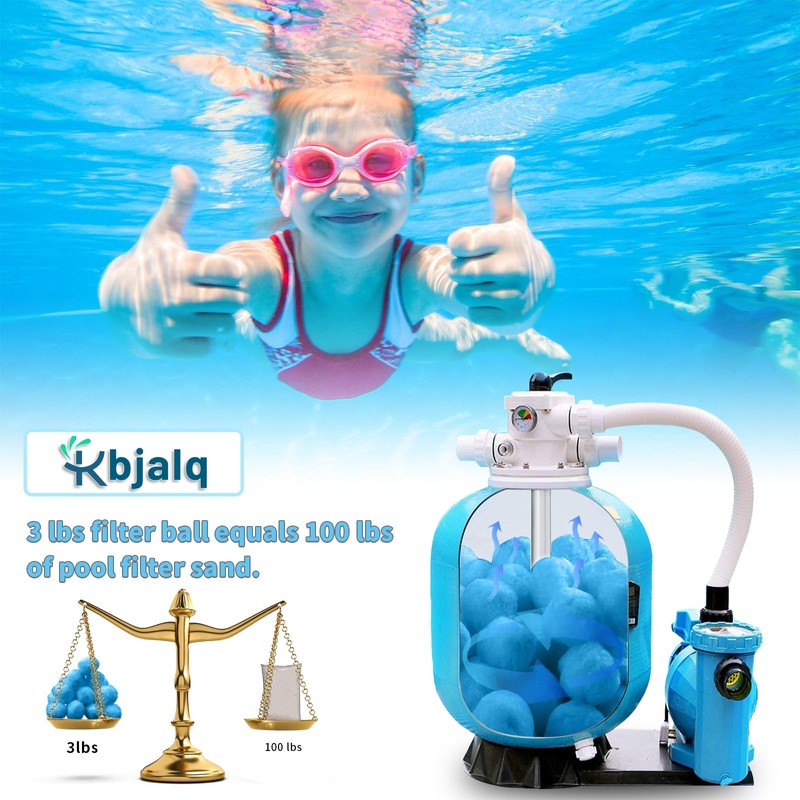 KBJALQ Pool Filter Balls,Filter Balls for Sand Filter,Blue Reusable Eco-Friendly