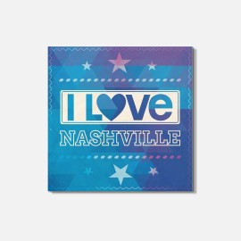 Unbranded I Love Nashville City United States Slogan 4'' X 4'' Square Wooden Coaster