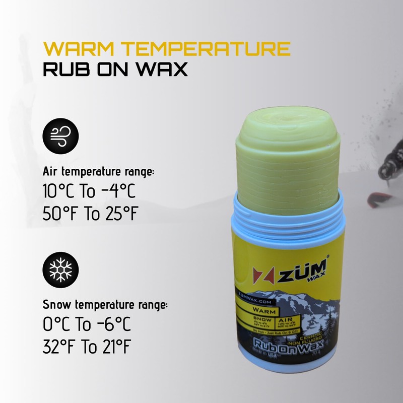 ZUMWax Ski Snowboard Ceramic Non Fluoro RUB ON Racing Wax