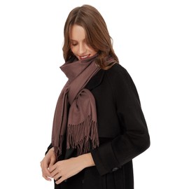 MaaMgic Women's Warm Autumn Winter Plain Cotton Scarf with Tassels / Fringes, 40+ Colours Plain Pashmina Scarves and Scarves for Evening Dress XL Stole Scarf Winter Scarf Reusable, berries 2023