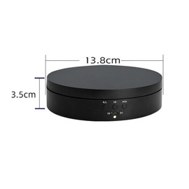 Poemtian Electric Rotating Display Stand,3 Speeds Electric Rotating Display Stand,360 Degree Motorized Rotating Display Stand for Jewelry Photography Products Watch Cup Ect (Black)