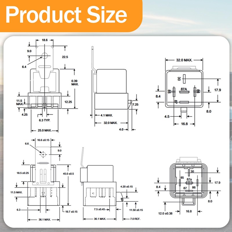 896H-1CH-D1SF-T Relay (Pack of 2) - 50A SPDT 1 Form