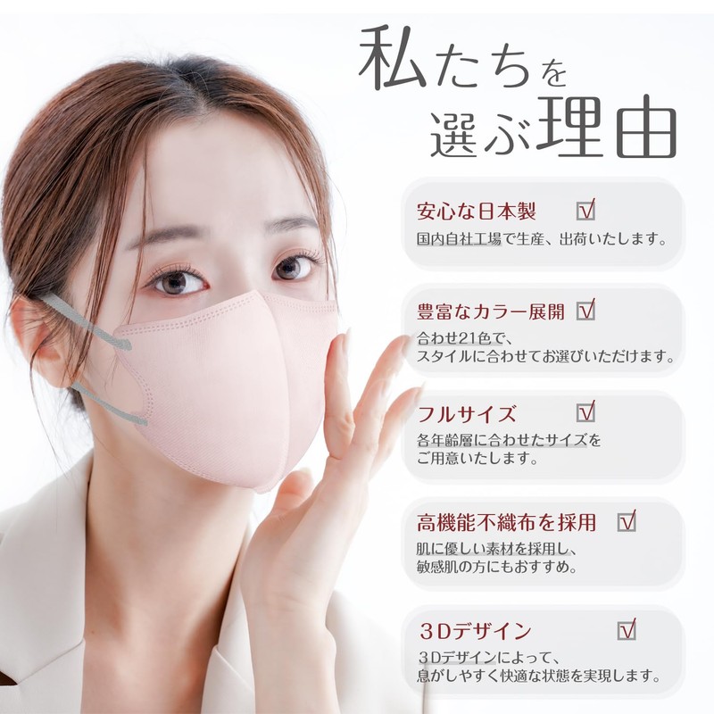 [GINZA STYLE] Mask, Non-woven Fabric, 3D Mask, 30 Masks, Made