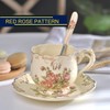 YOLIFE Tea Cups and Saucers Set of 2, Porcelain Floral