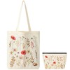 ViEinkaufen Flower Canvas Tote Bag with Inner Pocket Gifts for