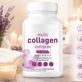 240 Cápsulas Multi Colágeno Biotina Para Mujeres