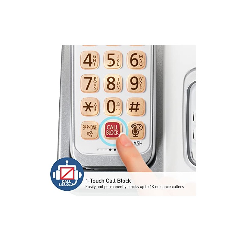 Panasonic - Teléfono inalámbrico con contestadora, Link2Cell Bluetooth, Asistente de