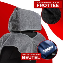 fixcape Autositzbezüge universal als Überwurf aus Baumwolle, Autositzbezug Schonbezug Sitzbezug für das Auto, Sitzbezüge Autositz, Werkstattschonbezug Vordersitze, Grau