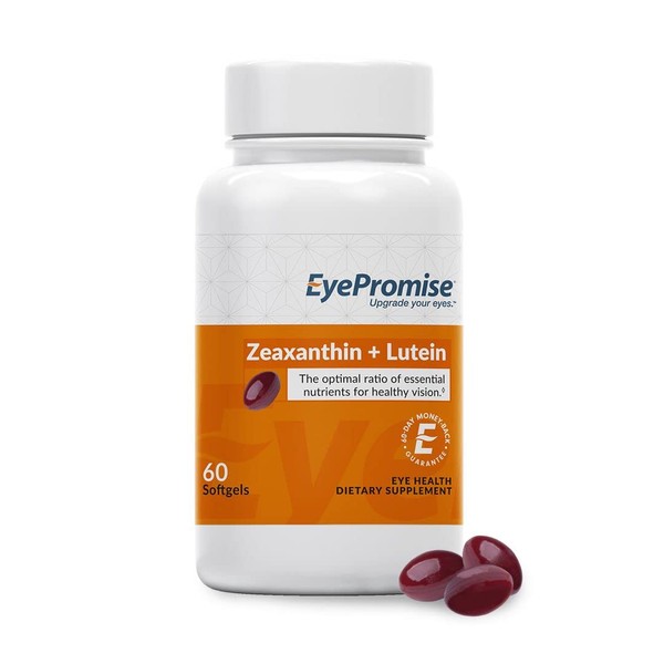 EyePromise Zeaxanthin + Lutein Eye Vitamin - 60 Softgels Capsules Made with Natural Ingredients for Diets Including Gluten Free and Vegetarian - Protect & Enhance Your Eye Health Completely