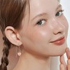 Peach Earrings Sterling Silver Peach Threader Earrings Fruit Jewelry For
