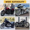Motorcycle Mirrors, Long Stem Chrome Handlebar Side Mirrors Compatible with