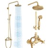 MOSSON Antique Brass Shower System Bathroom Shower Faucet Set with