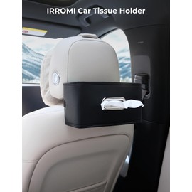 Upgraded Car Tissue Holder - Premium PU Leather Car Tissue Box Cover Rectangle with Flexible Side Bands, Universal Tissue Holder for Car Seat Back– Fits Most Tissue Box, Black