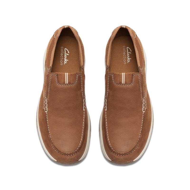 Clarks Men's Sailview Step Loafer, Light Tan Nubuck, 9