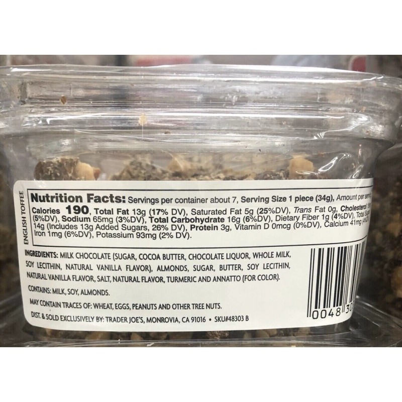 Trader Joe's English Toffee with Milk Chocolate 8 oz
