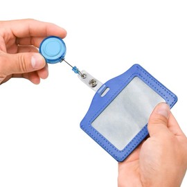 Hard Plastic ID Badge Holder ID Badge Holder ID Card Holder Yo-Yo Attachment Clip Adjustable for Business Events, Exhibitions, Office and School Supplies, Pack of 10