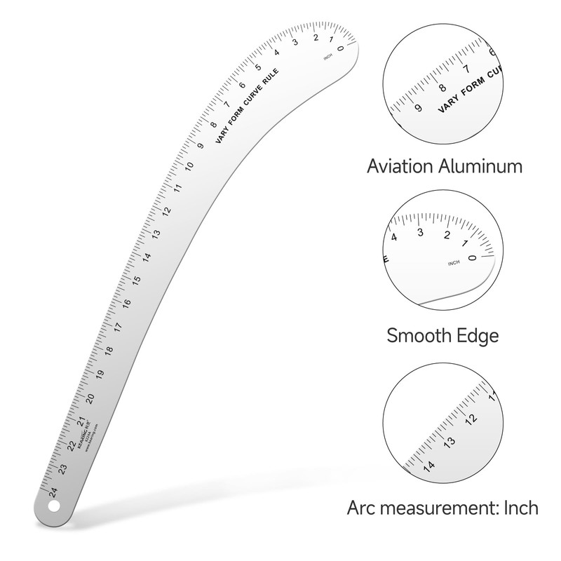 Kearing French Curve Ruler - 24 Inch Aluminum for Pattern