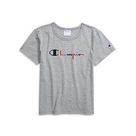 Champion Women's The Original Tee-3 Color Script, Oxford Gray, Small