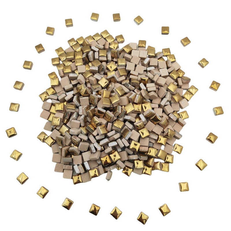 500PCS / 1.1LB Square Ceramic Mosaic Tiles, 0.4 x 0.4
