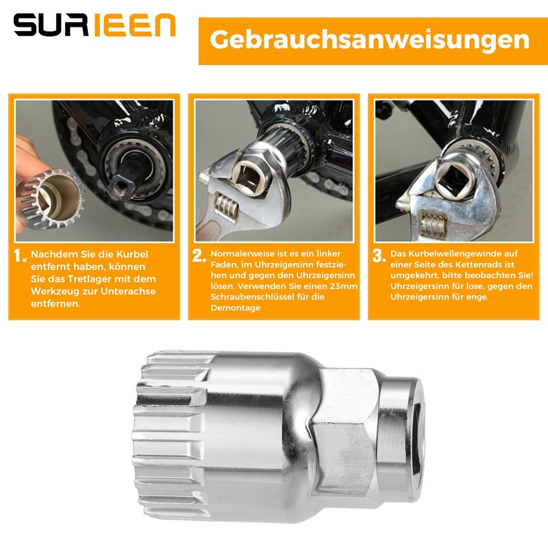 SURIEEN 20-Tooth Bicycle Bottom Bracket Wrench, Bicycle Bottom Bracket Remover