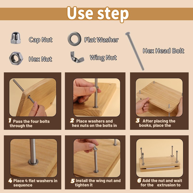 JUPEAN 45 Pcs Book Binding Kits Bookbinding Kit Book Press