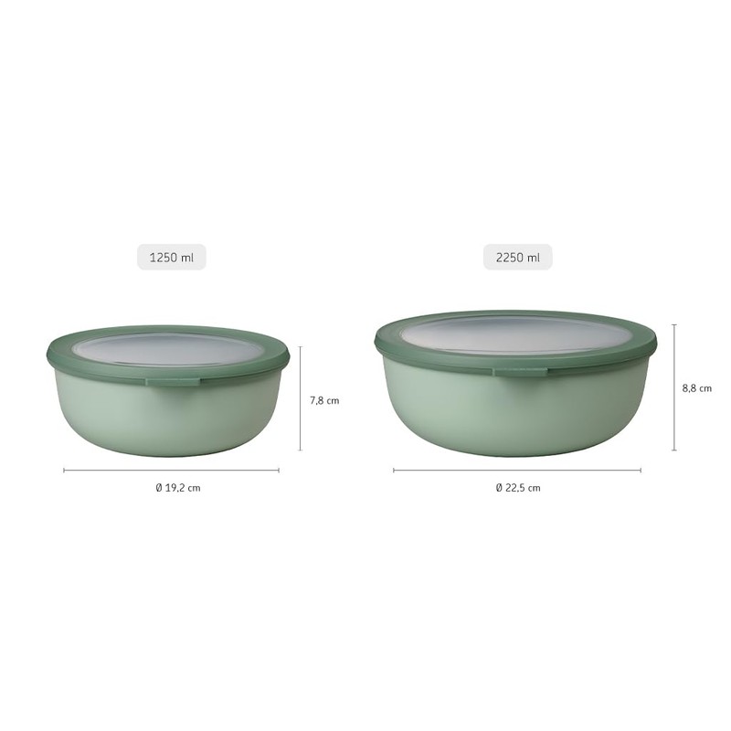 Mepal Cirqula Round Vivid Blue Multi Bowl, 1,250 ml Capacity,