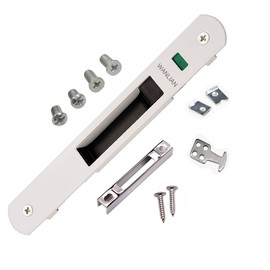 WANLIAN Door Lock, Sliding Door Window Hook Lock, Sliding Door Flush Latch, Mobile Door, Single Sided Lock Lock for Home White