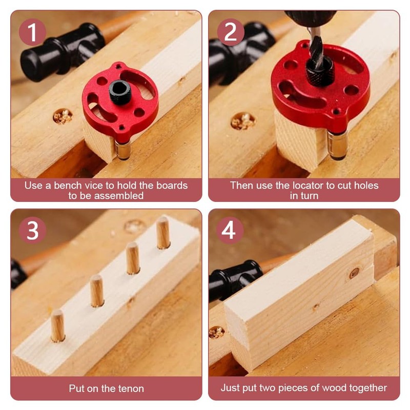 Drill Guide Locator Self Centering Doweling Jig, 3/4/5/6/7/8/9/10mm Self Center