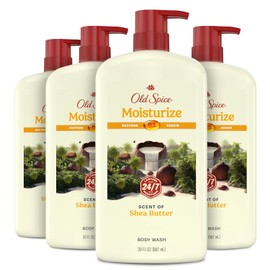 Old Spice Men's Body Wash Moisturize with Shea Butter, 30 oz (Pack of 4)