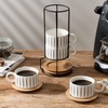 LUKA 6 Ounce Porcelain Stackable Espresso Cups with Saucers and