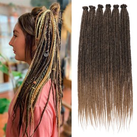 Mscat 24 Inch Ombre Honey Blonde Dreadlock Extensions 40 Strands SE Crochet Dreadls Extensions of Synthetic Hair 0.6cm Width Hip Hop Style Dreadlock for Girls